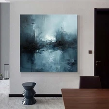 Modern  Abstract art oil painting Hand-painted on canvas Gray City