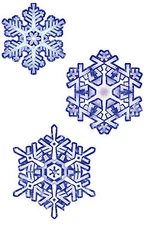 Snowflakes Snow Crystal Ice Flakes 16 Removable Decal Sticker Wallies Blue White