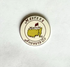 Masters Logo 25mm Diameter Golf Ball Marker, Color - White (Coin Style)
