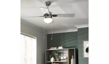 Argos Home Ceiling Fan - Chrome & White