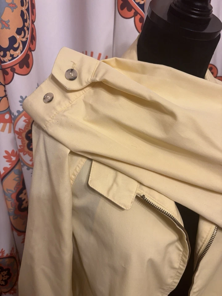Chaqueta cortavientos vintage 1960 London amarillo niebla cremallera frontal talla 42 ropa climática mod Foto 4 de 4
