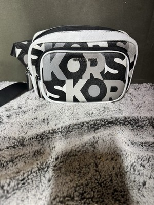 Preowned Michael Kors Crossbody Bag Black A White With Bold KORS Logo