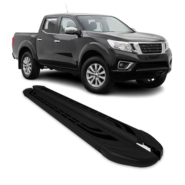Trittbretter Seitenschutz FüR Nissan Navara D23 2015-2023 Double Cab Schwarz Alu-image