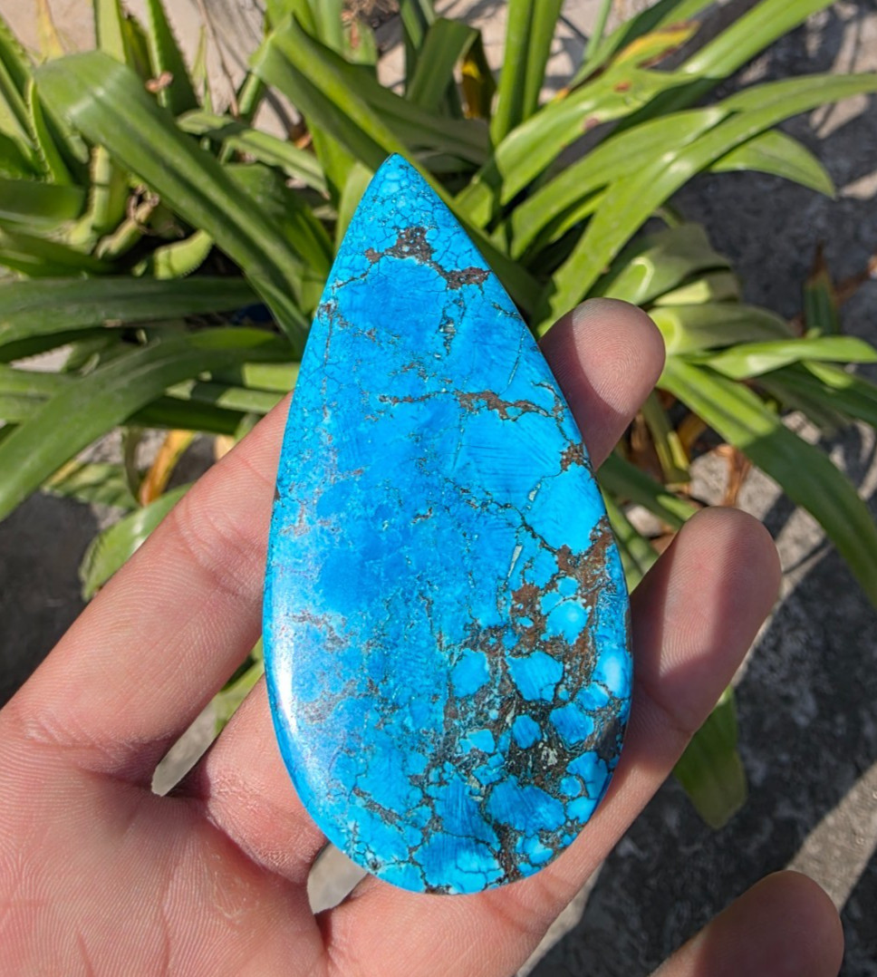 AAA 240 Ct+ Natural Spiderweb Blue Arizona Turquoise Certified Loose Gemstone