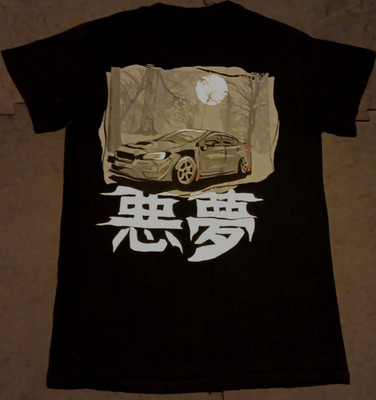 Unisex Small 9th Life Japanese Nightmare Car Back Graphic Auto T Shirt