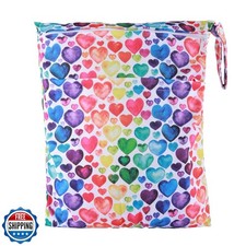 Sigzagor Wet Dry Bag Baby Cloth Diaper Nappy Reusable Washable Two Pockets R