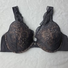 Third Love Bra 40C 24/7 Lace Contour Plunge Gray Underwire Padded