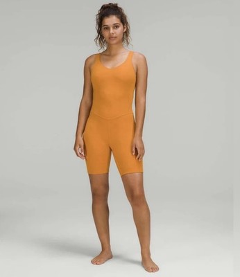 LULULEMON Align Bodysuit Romper One Piece 8'' Autumn Orange {R28}