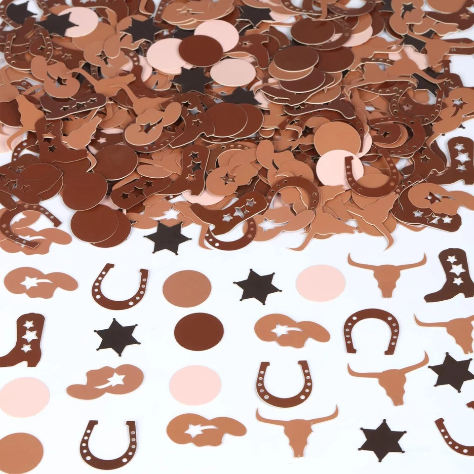 Decoraciones de fiesta de vaquero del oeste - 200 piezas confeti de vaquero, primer nacimiento de rodeo... Foto 2 de 4