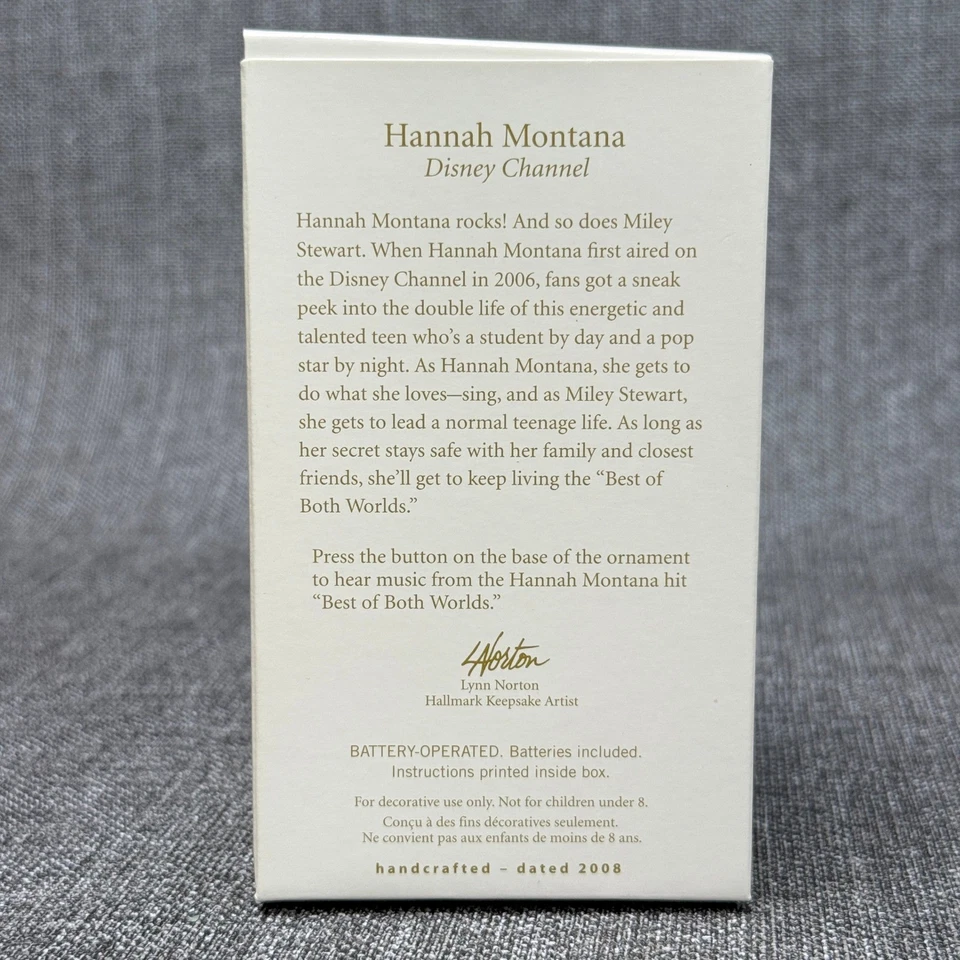 Hallmark Keepsake Hannah Montana Disney Ornamento Magic Sound 2008 - NUEVO Foto 2 de 4