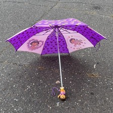 Vintage Y2K Dora The Explorer And Boots Child's Umbrella Hearts Pink Purple