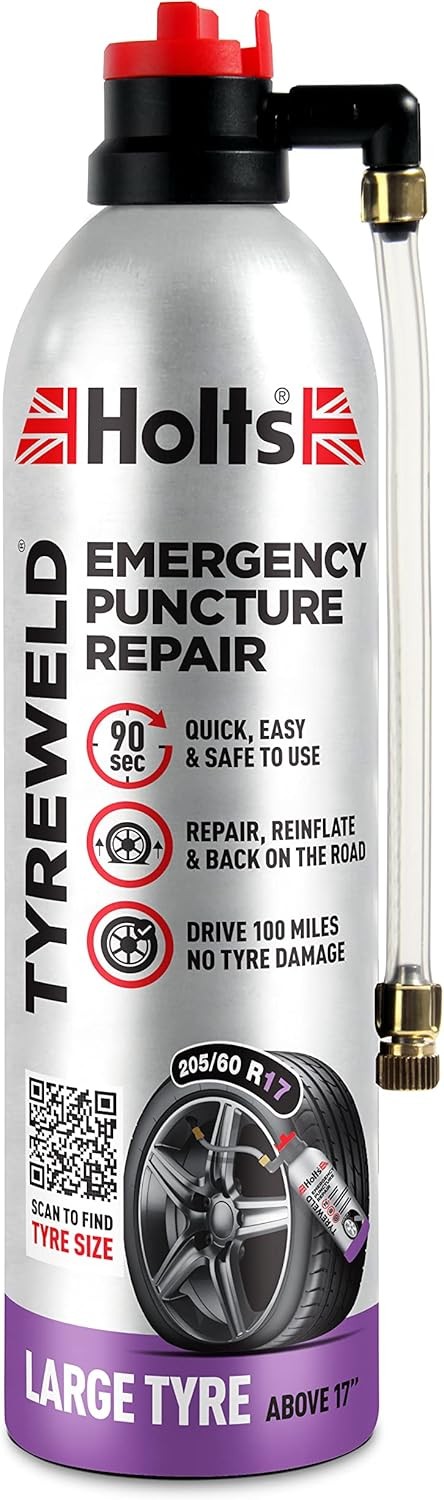 Holts Tyreweld Puncture Sealant 500ml, Emergency Tyre Repair Foam, Car Puncture