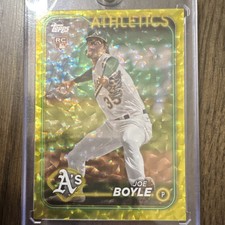 Topps 2024 Series 2 Joe Boyle Oakland Athletics Yellow Crackle Rookie #443 /50