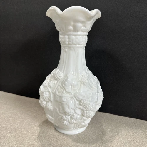Berry Pattern ~ White Milk Glass / Vase~ Vintage Imperial Glass