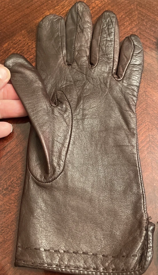 Guantes Grandoe Vintage 100% Cuero Talla M Marrón Forrados Poliéster Suave Drive Usados en Excelente Condición Foto 4 de 4