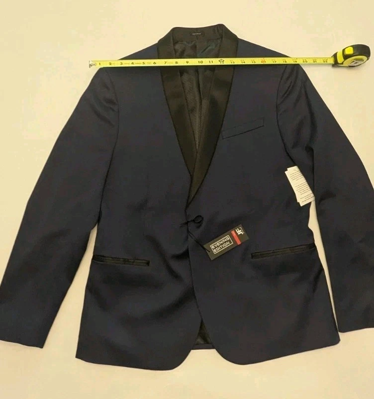 NEW J. Ferrar Mens Slim Stretch Fabric Slim Fit Tuxedo Jacket, 44 Regular, Blue - Image 4 of 4