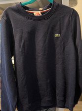 Lacoste Live Navy Blue Men s Monogram Crew Neck Sweatshirt Size S NWT