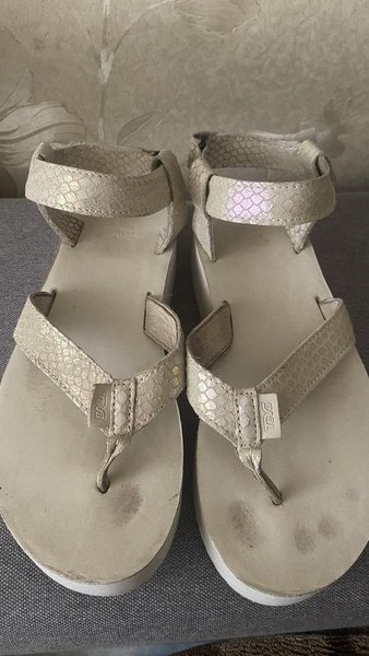 Women Teva Heels White Leather 40
