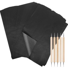 100 Pcs Carbon Transfer Paper with 5 Pcs Embossing Styluses Tools 11.7 X 8.3 ...