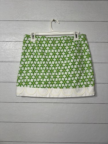 Gonna corta Lilly Pulitzer Prussia elasticizzata piq verde erba stella frutta taglia 4 - Foto 3 di 7