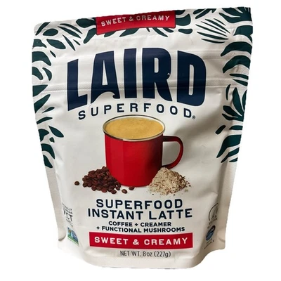 Laird Superfood Instant Latte Sweet & Creamy 8oz BB 04/2027