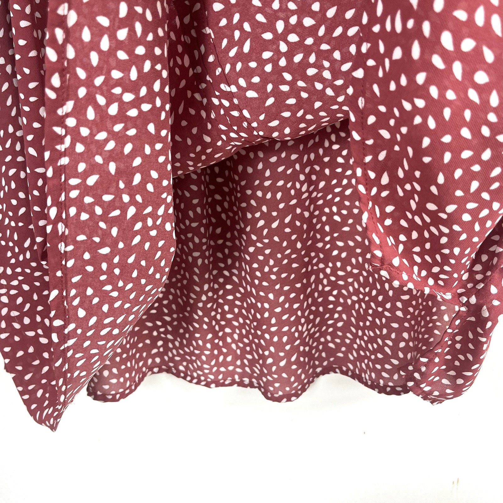 Women's Fun2Fun Rust Round Split Neck White Abstr… - image 7