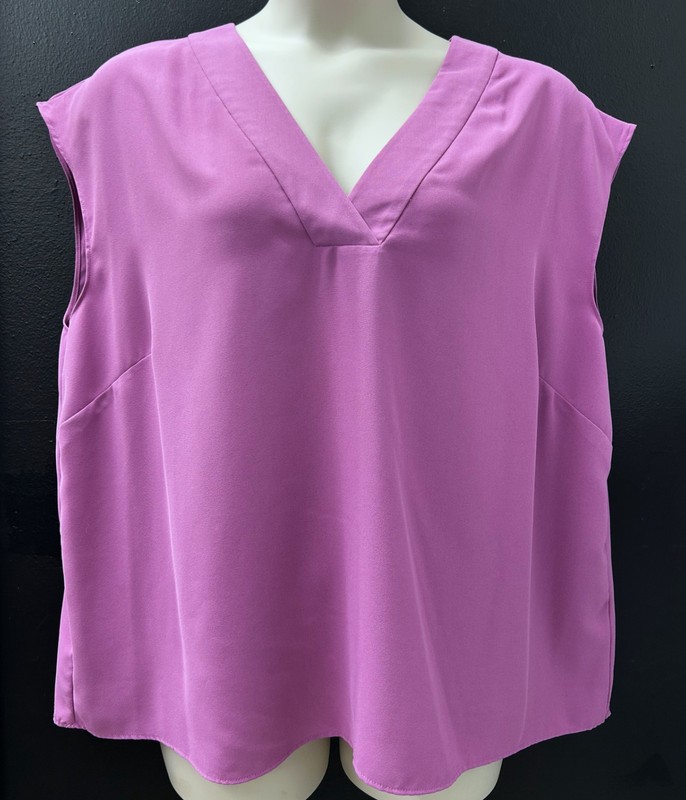 GIBSON LATIMER Sleeveless V Neck Blouse Womens Size XXL Lavender Purple Top