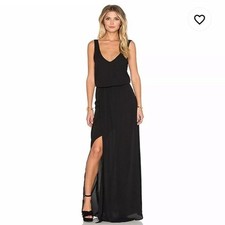 Show Me Your Mumu Kendall Elastic Waist Maxi Dress Black XS