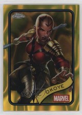 2025 Topps Chrome Marvel Comics Yellow Lava Refractor Okoye #58 b7b