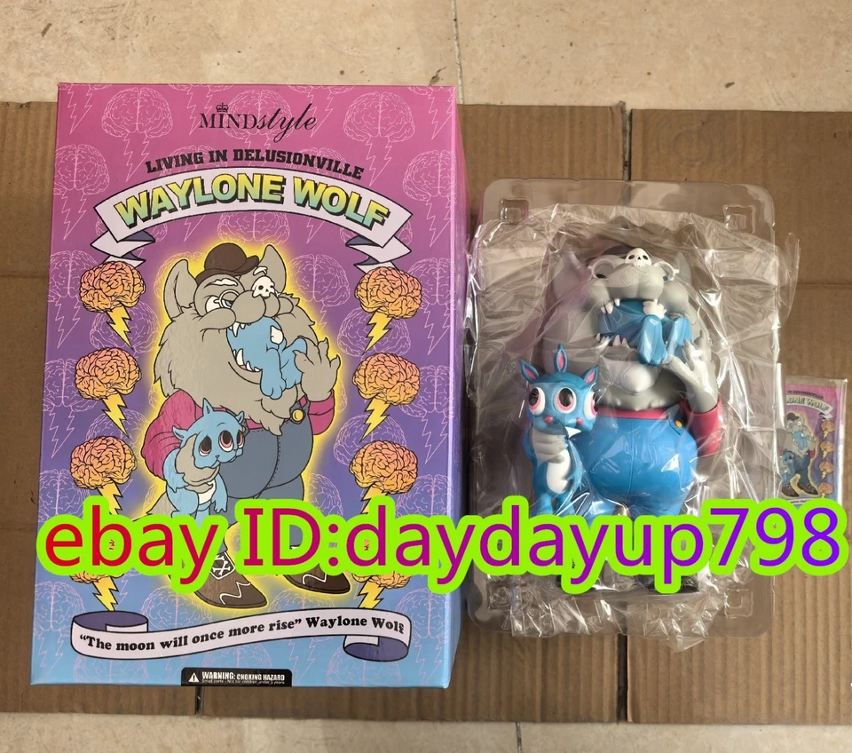 MINDstyle Ron English Waylone Wolf Gray Blue PVC Vinyl Model Figure H20CM(8in) - Imagem 3 de 3