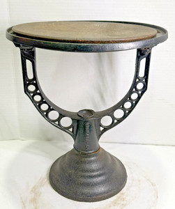 Antique Bignall Co NY Cast Iron Water Heater Stand Industrial Table Base Planter