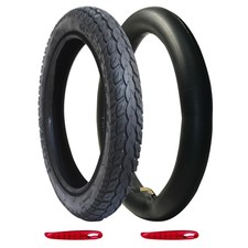 2 Pack Electrc Bike Tire 14X2.125 57-254 with 2 Bent Valve Tubes 3 Tire Levers
