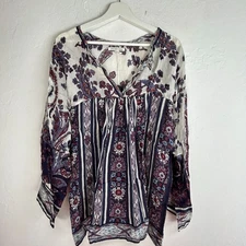 Isabel Marant Étoile Womens Long Sleeve Floral Blouse Top Size 2 Multicolor Boho
