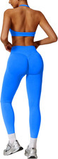 Workout Sets for Women Seamless Scunch Butt Lifting Impact Leggings Halter Sport