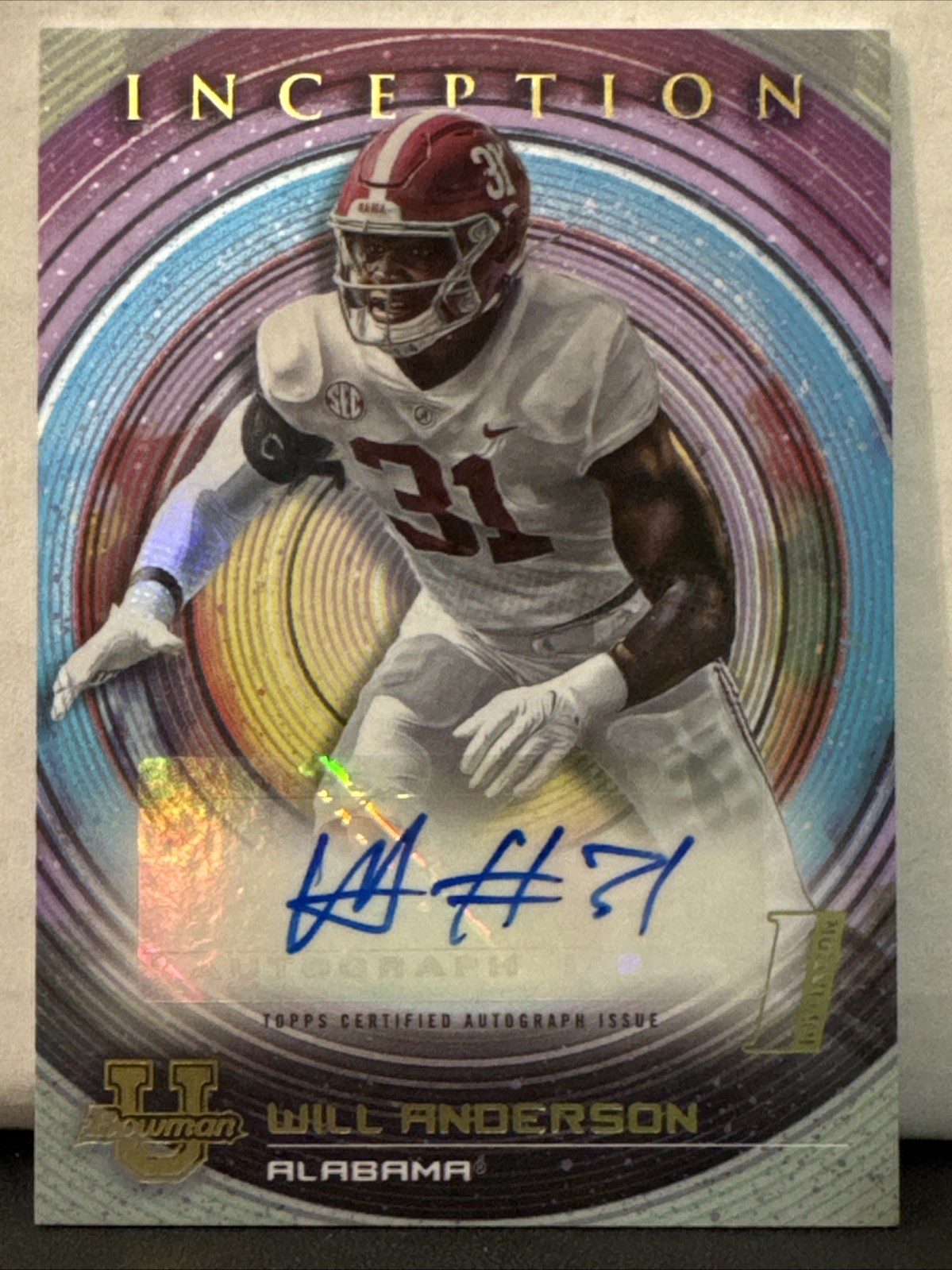 2022-23 Bowman Inception University - Autographs Will Anderson #BIA-WA (AU, RC)