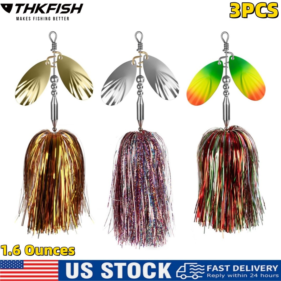 3PCS Premium Bass Fishing Buzzbait Kit Multicolor Swimbaits Hard Metal Lures US - Image 2