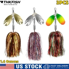 3PCS Fishing Spinner Bait Musky Bucktail Spinnerbait with Double Blades for Pike
