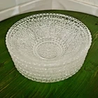 Set Of 6 Vintage Federal Glass Clear Heritage Round Small Dessert Fruit Bowls 5”