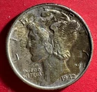 1942 US Mercury SILVER Dime "Philadelphia" Mint! AU! Old US Coin