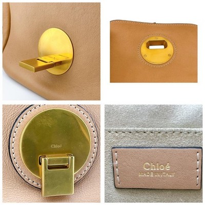 Chloe Indie Bag Beige 2Way Leather Crossbody Tassel Vintage AB