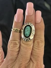 Vintage Southwestern Sterling Silver Turquoise Ring. Size 4.5