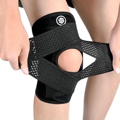 Soloever Black Medium Professional Sport Knee Brace for Men/woman New
