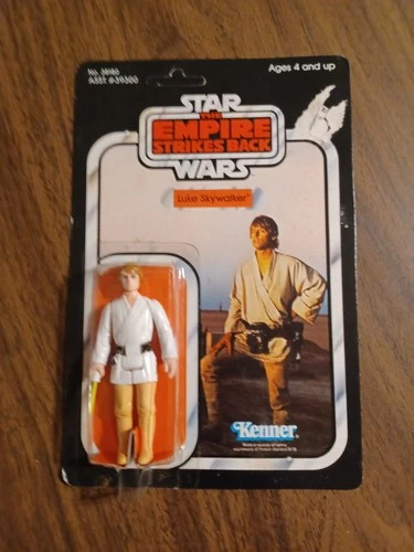 Vtg Star Wars ESB Luke Skywalker Figure 1980 Kenner MOC 41 Back unpunched