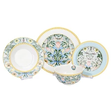 24-Piece Bone China Dinnerware Set in Gift Box, Service for 6, Porcelain Dinn...