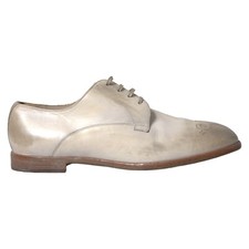 DOLCE & GABBANA Shoes Dress White Distressed Leather Derby EU43.5/US10.5 1100usd