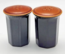 SEARS Ironstone Octagon Amber, 4567 Salt and Pepper Shakers -1970s -EUC
