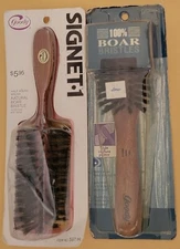 2 Vintage Goody Boar Bristles Brush Lot Signet 1 Flare Grooming - Unused