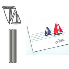 Vertical Line Boat Metal Cutting Dies Scrapbooking Embossing Album Paper Crafts