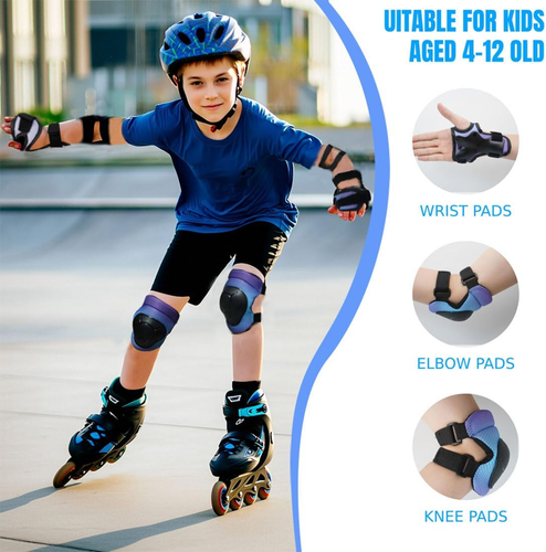 Kids Knee Pads Elbow Pads Wrist Guards Set ,Protective Gear for 4-6-12 Boys Girl - Picture 2 of 12