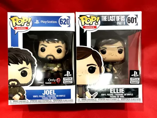 Funko POP! The Last of Us + JOEL #620 + Part 2 ELLIE #601 Gamestop Exclusive
